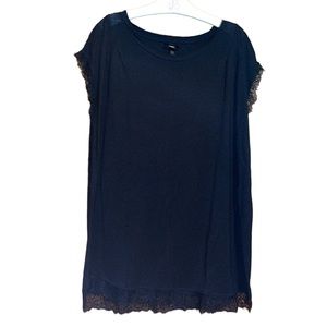 •MOSSIMO•NWOT BLACK LACE TRIM 100% RAYON LIGHTWEIGHT TOP SIZE XXL